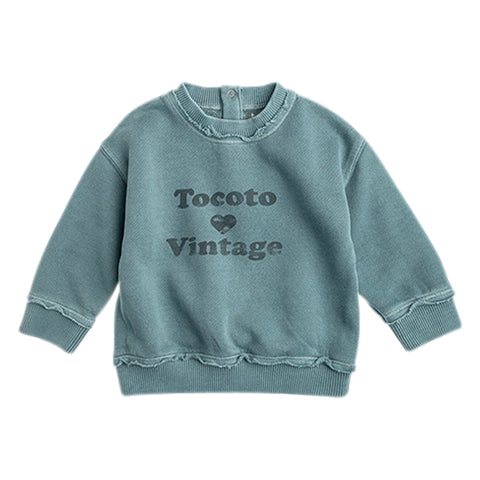 Tocoto Vintage Baby Green Logo Sweatshirt Set