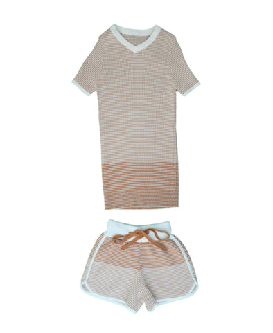 Belati Nude Striped Knit Set