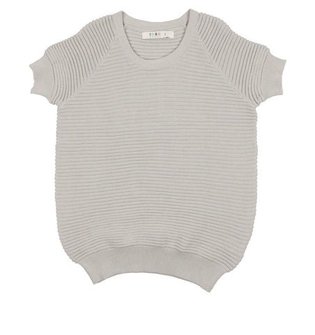 Coco Blanc Pale Blue Horizontal Ribbed Sweater