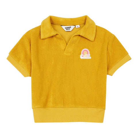 Hundred Pieces Sunflower Yellow Terry V-neck Polo