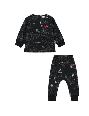 Beau Loves Black Galaxy Baby Sweat Set