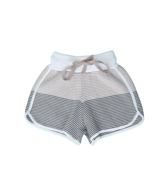Belati Summer Brown Stripe Knit Shorts