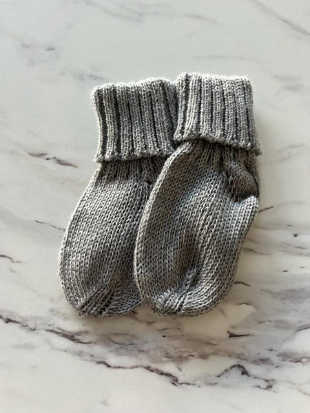 Pequeno Tocon Heather Grey Knit Sock Booties