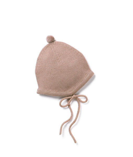 Belle Enfant Rose Bonnet With Mini Pompom