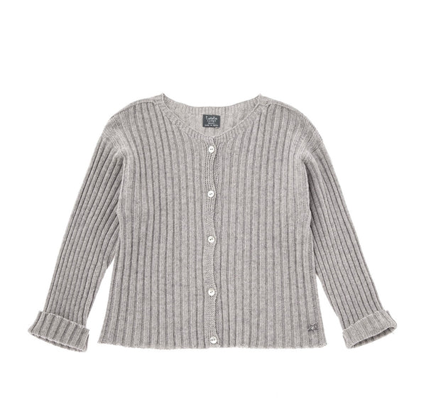 Tocoto Vintage Grey Ribbed Knit cardigan