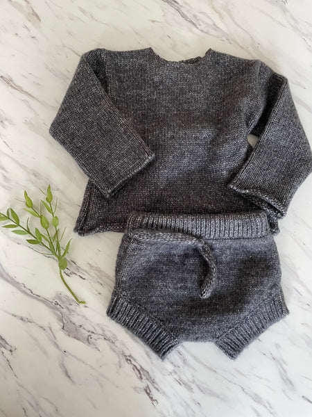 Pequeno Tocon Grey Marled Knit Set
