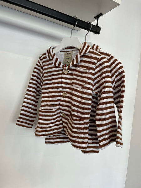 Nupkeet Stripe Sloe Knit Blazer Sweater