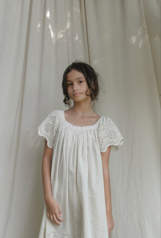 Minimom Ecru Embroidery Lorena Dress