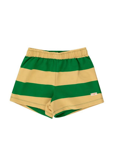 Tinycottons Ochre & Green Stripes Short