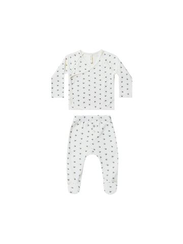 Quincy Mae Ivory Pointelle Wrap Set