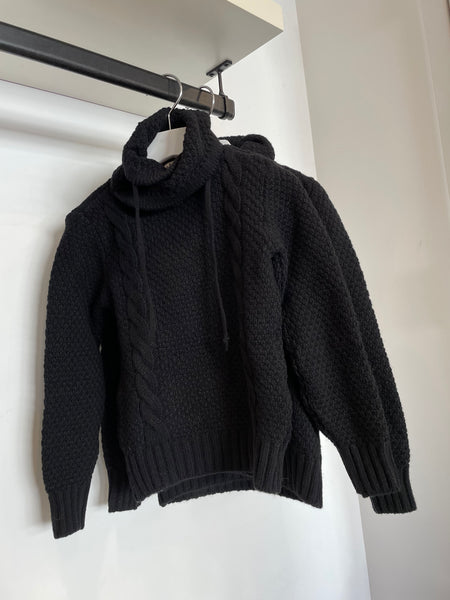 Nupkeet Black Collared Cable Pullover