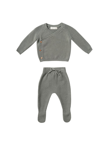 Quincy Mae Eucalyptus Knit Kimono Set