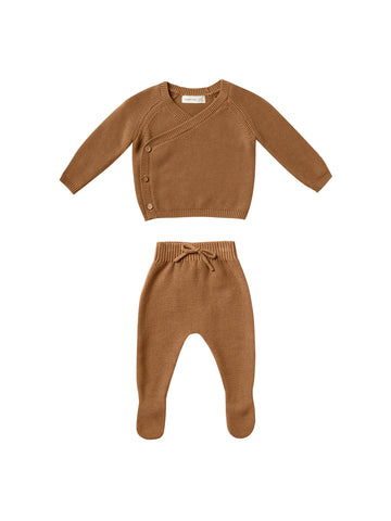 Quincy Mae Walnut Knit Kimono Set