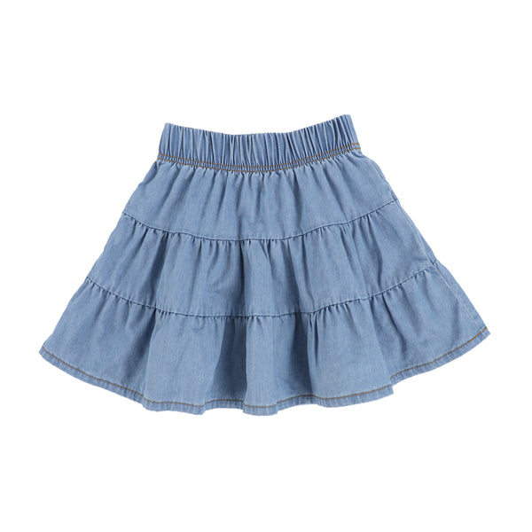 Lil Legs Denim Tencil Tiered Skirt