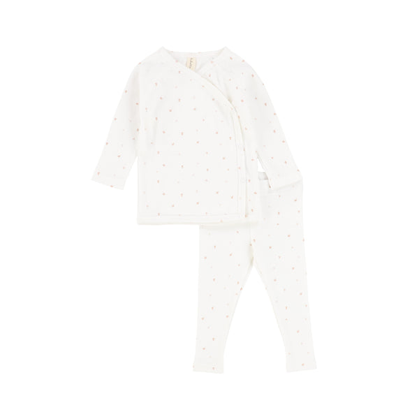 Lil Legs White In Full Bloom Long Sleeve Lounge Set