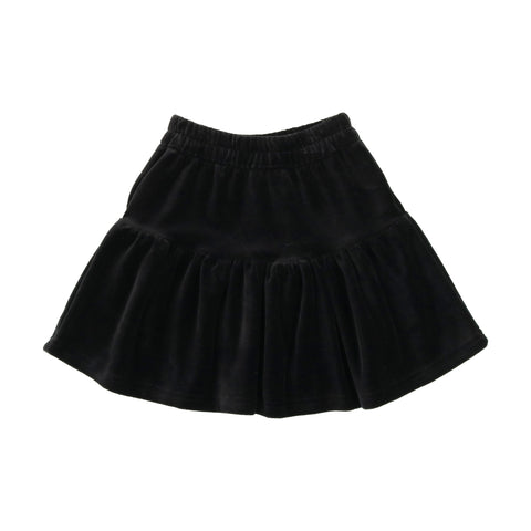 Lil Legs Black Velour Tiered Skirt