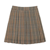 Lil Legs Navy / Ecru Plaid Pleated Skirt