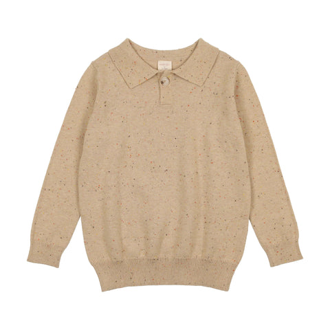 Lil Legs Toffee Speckle Boys Shabbos Polo