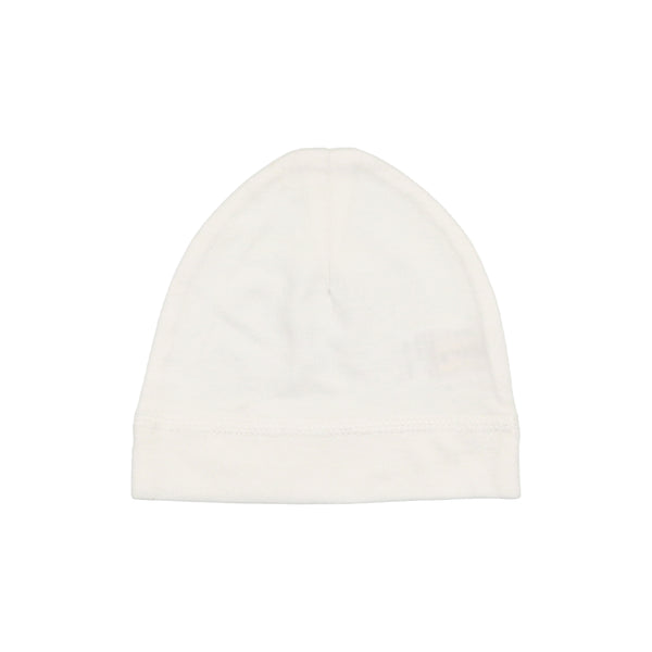 Lil Legs White Brushed Cotton Beanie