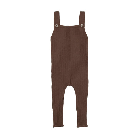 Lil Legs Brown Knit Boy Overalls