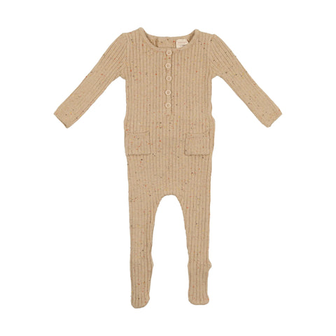 Lil Legs Toffee Speckle Knit Footie