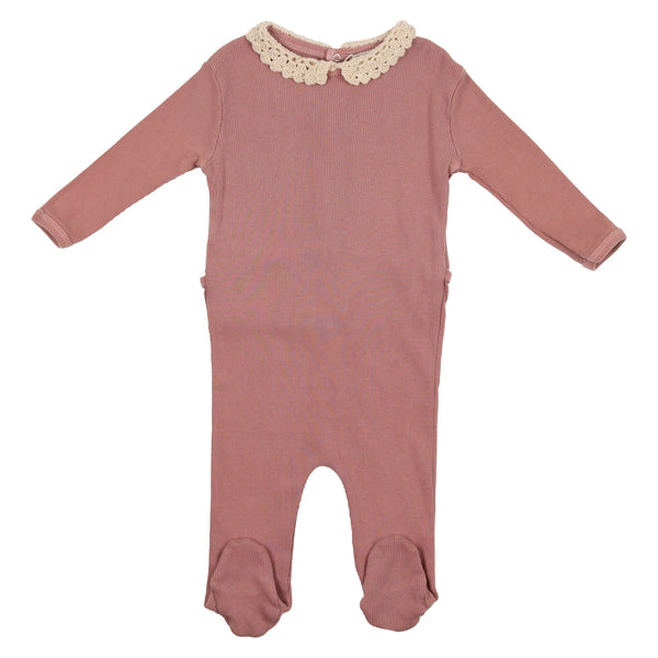 Bebe Organic Mellow Rose Gaia Lace Footie