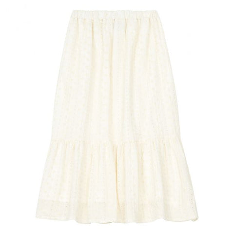 Hundred Pieces White Long Skirt