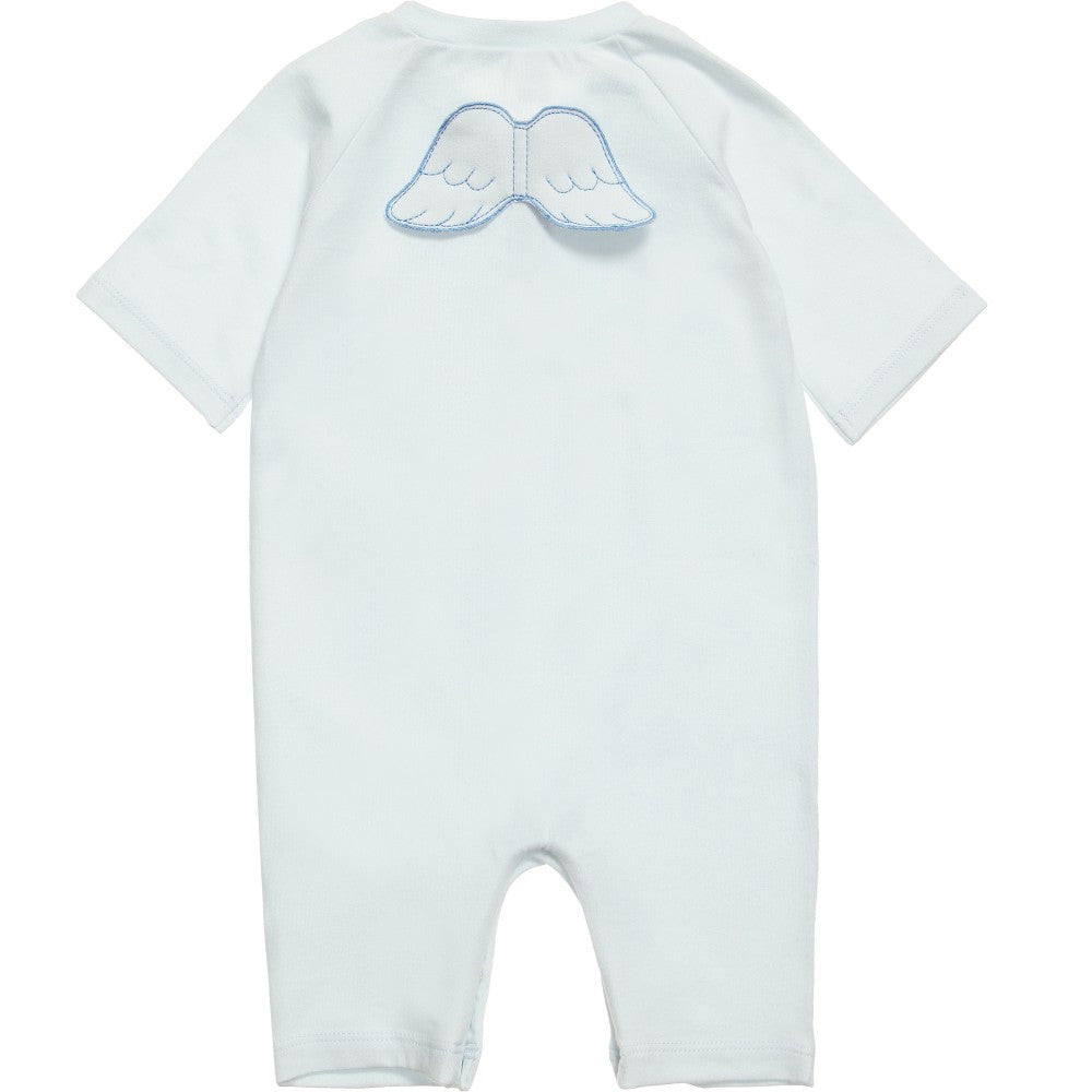 Marie Chantal Angel Wing 3/4 Sleeve Leg Onesie Blue – Panda and Cub