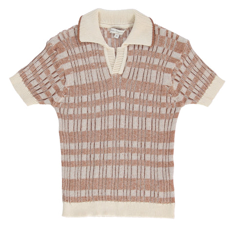 Bebe Organic Milo Natural Stripe Polo