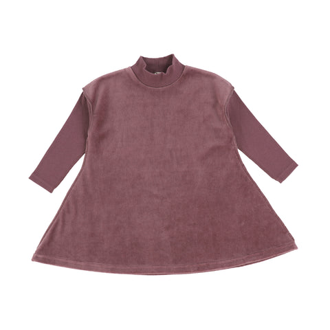 Lil Legs Plum Velour Dress