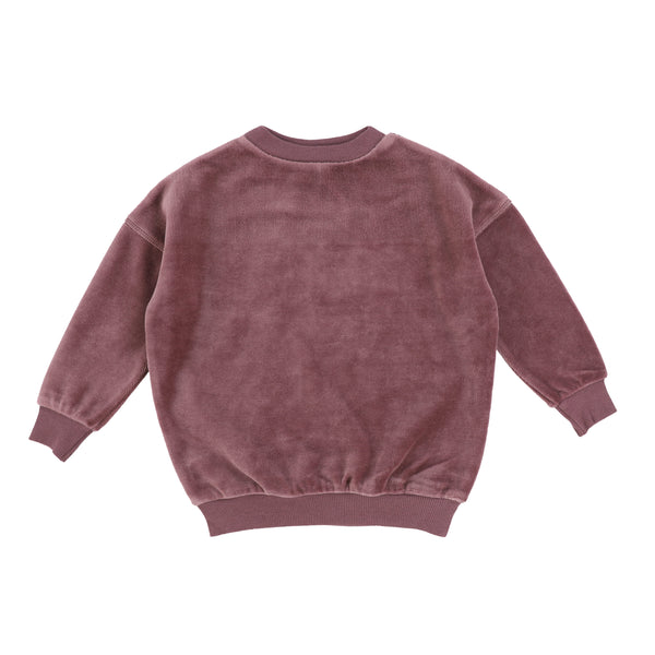 Lil Legs Plum Velour Oversized Sweatshirt