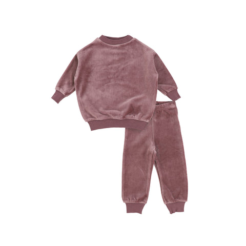 Lil Legs Plum Velour Set