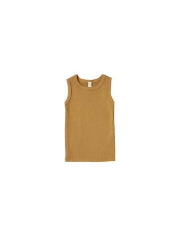 Quincy Mae Ocre Ribbed Tank Set
