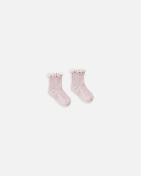 Rylee & Cru Lilac Lace Trim Socks
