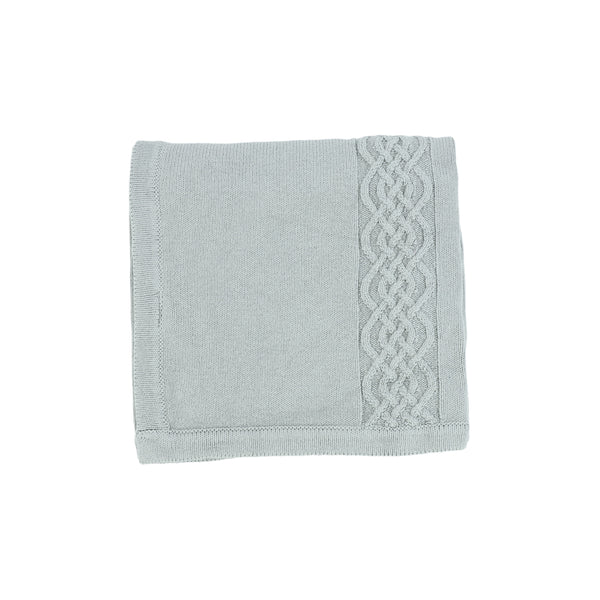 Lil Legs Soft Sage Cable Knit Blanket