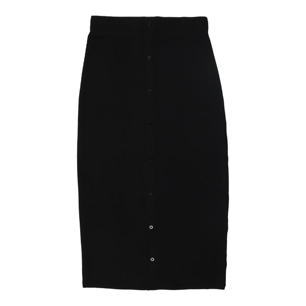 Coco Blanc Black Ribbed Midi Skirt