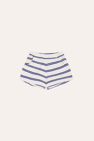 The Campamento Baby Ecru/Blue Striped Shorts