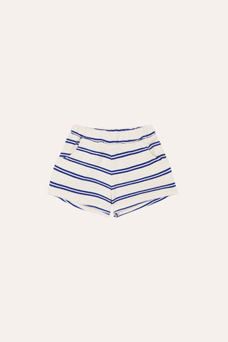 The Campamento Baby Ecru/Blue Striped Shorts