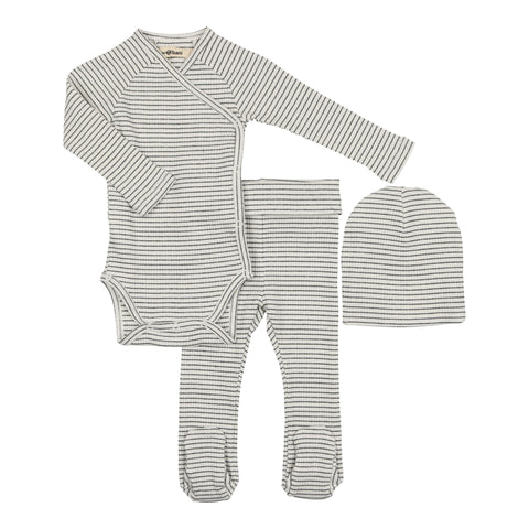 Urbani Black & White Striped Baby Gift Set