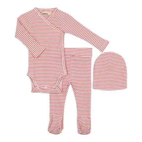 Urbani Red & White Striped Baby Gift Set