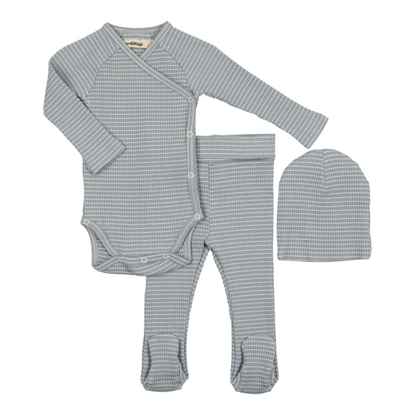 Urbani Slate & White Striped Baby Gift Set