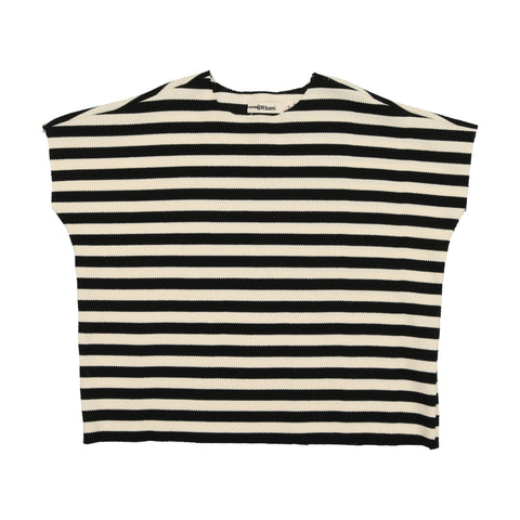 Urbani Black/Cream Waffle Oversized Boy Tee