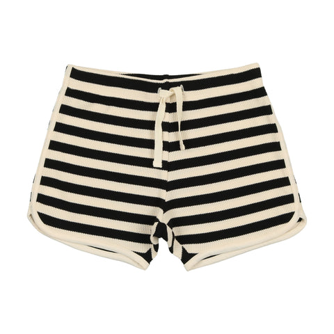 Urbani Black/Cream Waffle Shorts