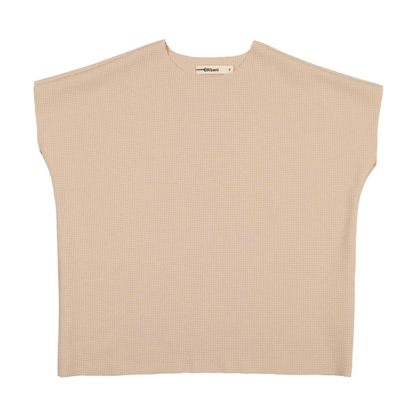 Urbani Solid Taupe Waffle Oversized Boy Tee