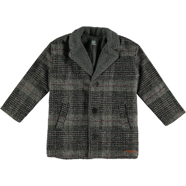 Tocoto Vintage Dark Grey Plaid Coat