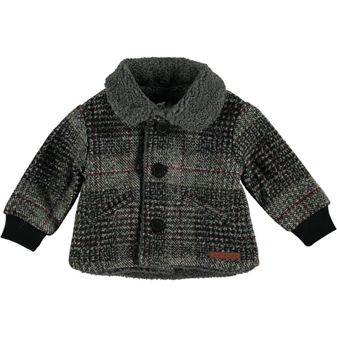 Tocoto Vintage Dark Grey Plaid Baby Coat